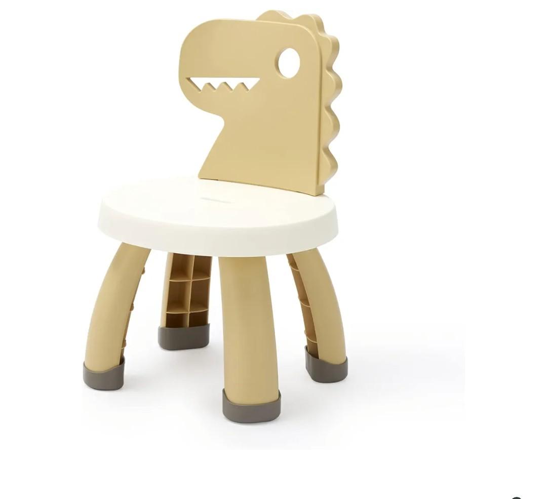 Toddler Chair,Plastic Kids Dino Chair,Sturdy Durable and Lightweight Toddler's Activity Chairs,Anti-Slip Ergonomic Design Kids Step Stool,Indoor or Outdoor Use for Boys Girls Aged 2+ (Yellow)