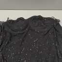 D&M Women's Off Shoulder Sparkly Dress Knitted Mesh Long Sleeve Open Back Ruched Bodycon Sexy Mini Party Dress Black XS