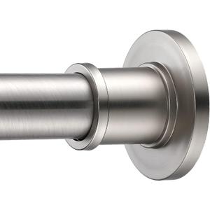 BRIOFOX Industrial Shower Curtain Rod - Rustproof Non-Slip Long Tension Shower Rod 54-90 Inch 304 Stainless Steel Tension Curtain Rod, Brushed Nickel