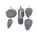 80 Grit 3 Different Shapes Head Mounted Stone Point Abrasive Grinding Wheels Bit Set with 1/4" (6mm) Mandrel for Rotary Tools