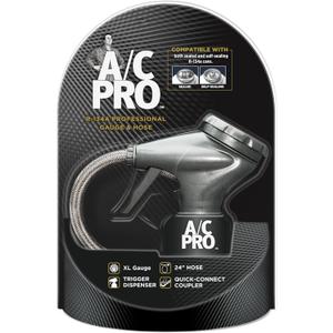 InterDynamics Car Air Conditiioner Gauge and Hose by InterDynamics, A/C Pro Air Conditioner Recharge Gauge and Dispenser for Cars, Trucks, 24 In Hose