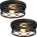 Flush Mount Ceiling Light Fixture for Hallway,2-Light Black Hallway Light Fixtures Ceiling,Light Fixtures Ceiling Mount for Kitchen,Farmhouse,Hall (2 Pack), (10.7inch)