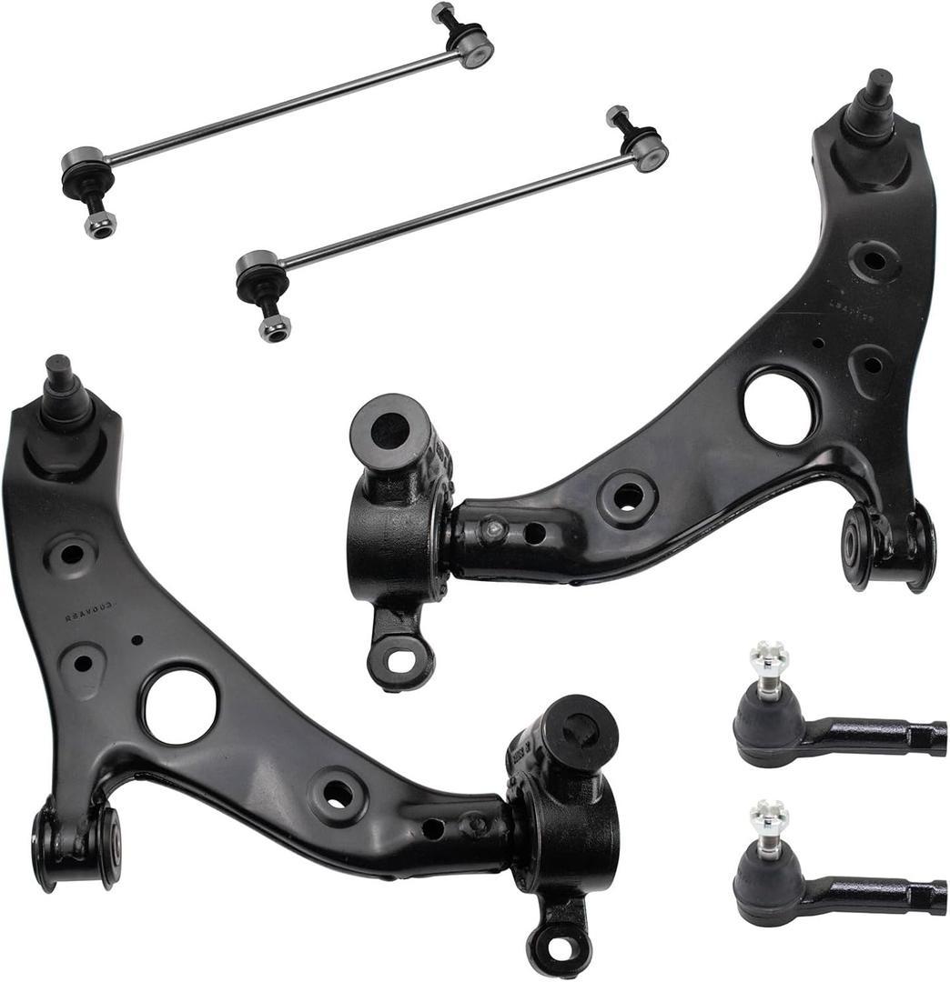 TRQ Front Steering & Suspension Kit Control Arm with Ball Joint Sway Bar Stabilizer Link Tie Rod Compatible with 2013-2016 Mazda CX-5