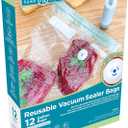 Home Logic Vacuum Sealer Reusable Bags  Freezer, Microwave & Sous Vide Safe Food Storage  12 Gallon Bags, 10.5 Inch Width