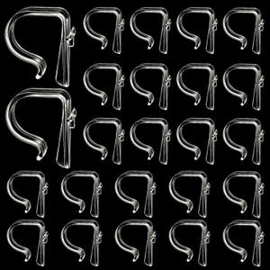 Chunful 24 Packs Clear Church Pew Clips for Weddings Heavy Duty Plastic Pew Hooks Decorations Church Bench Bow Holders for Aisle Chairs Railing Bow Garland Decor