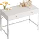 SUPERJARE Vanity Desk with Drawers, 31.5 inch Computer Desk, Modern Simple Home Office Desks, Makeup Dressing Table for Bedroom - White