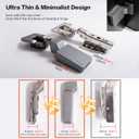 1 Pack 2pcs 35mmBore Frameless Inset Soft Close Ultra Thin Titanium Black Cabinet Door Hinge, 0-45 Self Closing, 3D Adjustment, Stop at Any Angle from 45 to 105