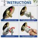 1222/1222B Cartridge Pressure Balancing with 104421 Removal Tool & 116653 Handle Metal Adapter Replacement,Compatible with Moen Posi Temp Single Handle Tub/Shower Faucets Plumbing Repair Kit,Brass