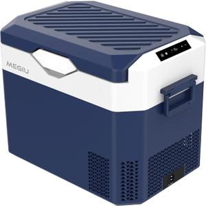 Car Refrigerator Portable 12V Fridge 32 Quart 12 Volt Freezer Compressor Cooler 12V/24V DC 110240 V AC for Truck Van RV Camper SUV and Home Use, Blue