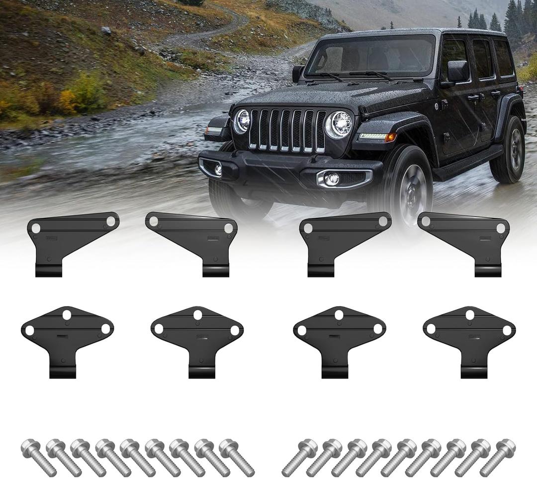 4 Door Hinges for Jeep Wrangler 2007-2018 JK JKU Unlimited Rubicon Sahara OEM Replacement (Interior Door Hinges)