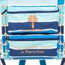 Tommy Bahama Hi-Boy 17" Seat Height 4-Position Lace-Up Suspension Folding Beach Backpack Chair, Blue