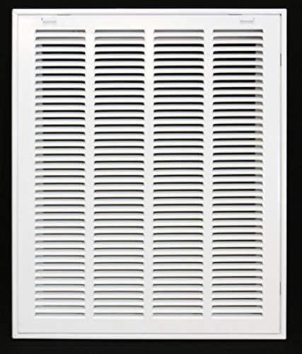 HVAC Premium 16" X 22" Steel Return Air Filter Grille for 1" Filter - Removable Face/Door - HVAC DUCT COVER - Flat Stamped Face - White [Outer Dimensions: 18 5/8"w X 24 5/8"h]