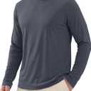 MAGCOMSEN Men's UPF 50+ Shirts Long Sleeve UV Protection Quick Dry T-Shirt Rash Guard for Fishing Running Beach (Medium, Dark Grey)
