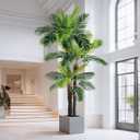 Erimda 9.1FT Artificial Phoenix Palm Tree Artificial Plants Indoor Outdoor Large Faux Coconut Silk Palm Tree Tropical Fake Tree Faux Sago Palm Plant for Modern Farmhouse Yard Outside Patio Poolside