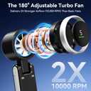 Portable Fan, Mini Fan, Handheld Turbo Fan, Portable Rechargeable Fan, 5-Speed, LED Display, Foldable Design (Pink)