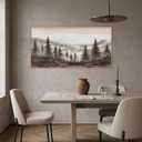 Aurlan Large Foggy Pine Tree Mountain Framed Canvas Wall Art Set-40"x20"