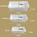 Sweejar Casserole Dishes for Oven, Ceramic Bakeware Set of 3, Rectangular Baking dish with Handles, Wave Edge Lasagna Pan Deep for Cooking, Cake, Dinner, Banquet and Daily Use (White)