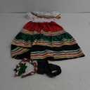 IDOPIP Rainbow Striped Mexican Dress for Girls Summer Smocked Ruffle Off Shoulder Cinco de Mayo Sundress with Headband Belt
