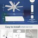 Outdoor Ceiling Fan with Light and Remote, 28" LED Fan Light, Gazebo Fan with Hanging Hook, 3000K-6500K, Ceiling Fans with Lights Suitable for Terraces, Porches, Pergolas, and Garages (White)