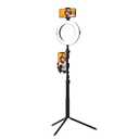 ON AIR LivePro Multi-Media Station - 8 in LED Ring Light, Dual Phone Mount, Selfie Stick with Tripod