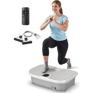 FEIERDUN Vibration Plate Exercise Machine, 400 LBS Capacity Vibration Plate for Lymphatic Drainage, Max Space for Whole-Body Workout & Relaxation at Home