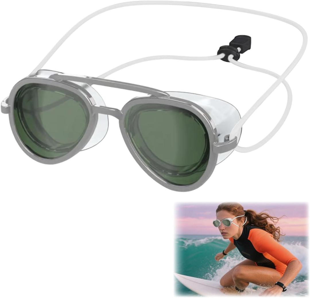 Full-View Swim Goggle Anti-Fog Swimming Goggles,Polarized Swim Goggles for Adults,Adjustable Sports Eyewear, Water Goggles (Green)