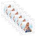 Novacrylion Acrylic Magnetic Picture Frames 4x4-6Pack Clear Freestanding Photo Frame.Double-Sided Scalloped Edges, 10+10mm Thick Block, for Modern Desktop Display &Perfect for Gifts (6 Pack, 4X4)
