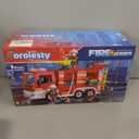 Large Fire Truck Toy with 2 Firefighters & Rescue Tools, Lights & Siren Sounds, Assemble & DIY Fire Rescue Truck Vehicle Toy for Boys Girls Christmas Birthday Gifts Kids Toys for 3 4 5 6 7 8 Years Old