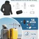 Womens Puffer Jacket Lightweight Packable Winter Light Coat Full-Zip Hooded Outerwear for Travel (Black, S)