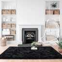 Noahas Fluffy Black 4x6 Area Rugs for Bedroom Living Room,Thick Shag Throw Floor Carpet,Soft Shaggy Bedside Non-Slip Plush Dorm Nursery Kids Rug