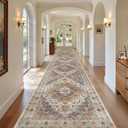 Madane Hallway Runner Rug 3x18 - Kitchen Rugs 18ft Washable Entryway Rug Vintage Kitchen Runners Non Slip Indoor Area Rug Farmhouse Carpet Runner for Bathroom Living Room Bedroom, Turmeric/Grey