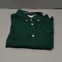 Alimens & Gentle Mens Solid Oxford Shirt Long Sleeve Dress Shirt Work Casual Button Down Shirts with Pocket (Dark Green)