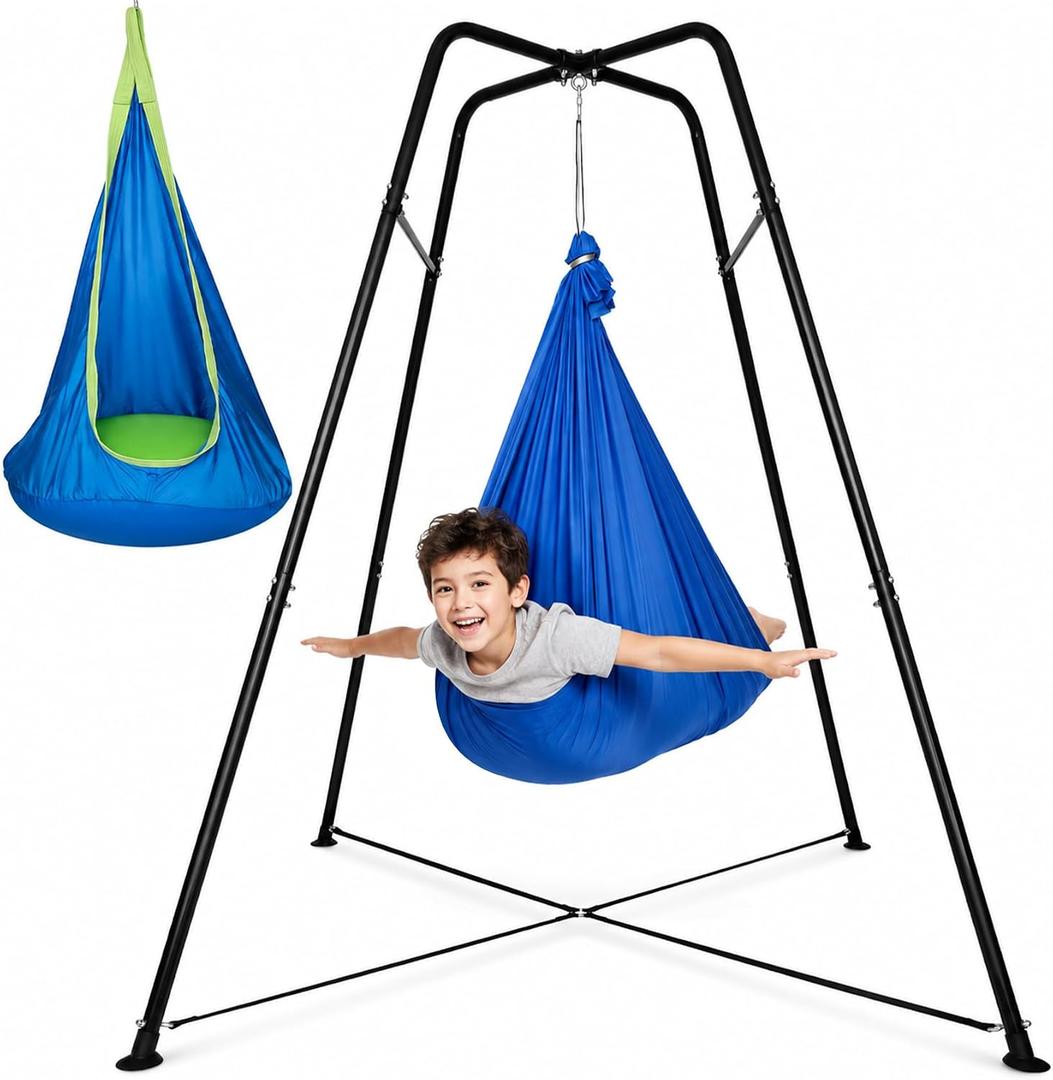 Swing Stand with Sensory Swing & Pod Swing, Autism Swing for Kids & Adults