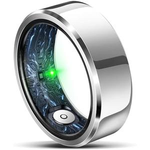 Smart Ring for Women Men, Fashion Minimalist Fitness Ring & Sleep Tracker Ring with Heart Rate, SPO₂,Blood Pressure (Silver,12)