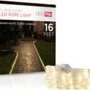UltraPro LED Rope Lights, 16ft Classic Clear Rope, Warm White Light 3000K, Indoor/Outdoor, Flexible, Linkable, Durable, Rope Lights Outdoor, 54503