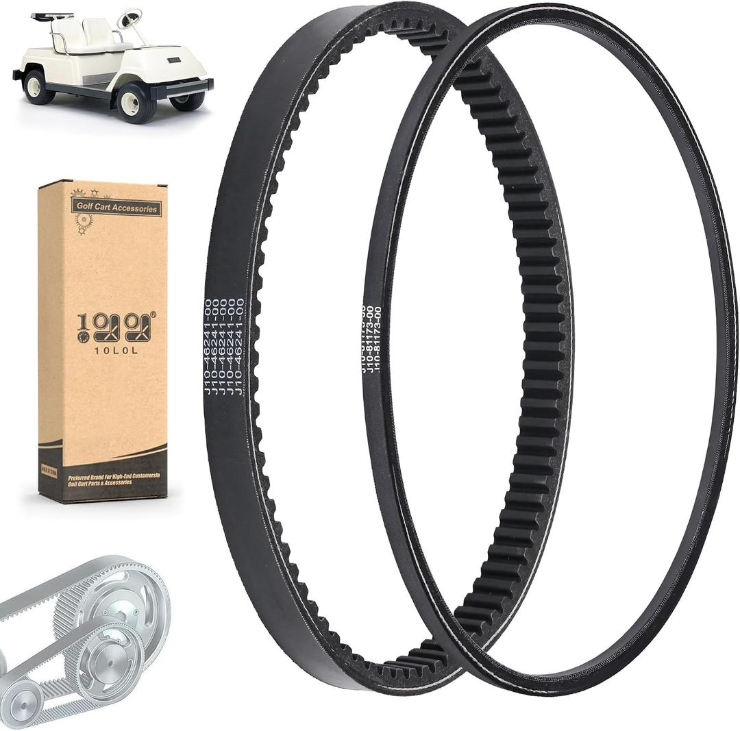 10L0L Golf Cart Clutch Drive Belt & Starter Generator Belt Kit for Yamaha G1 / G3 2 Cycle Gas Models 1978-1989,OEM# J10-46241-00-00, J17-46241-00-00, J10-81173-00