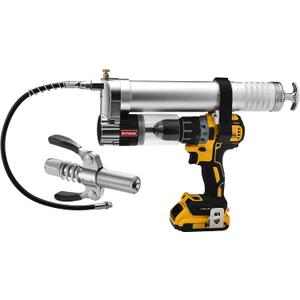 Electric Grease Gun Drill Adapter with 14 OZ Load, Locking Grease Gun Coupler, 12 Inch High Pressure Hose, Extension Rigid Pipe, Pneumatic Tool, Universal Conversion Gun Head
