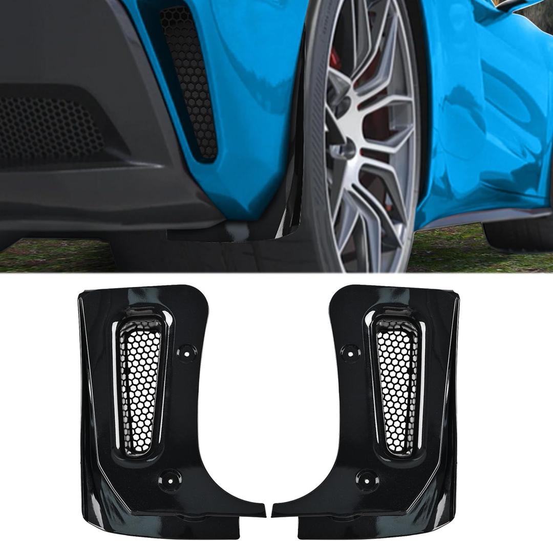 BILLFARO Extended Rear Splash Guards Mud Flaps,ABS Plastic Wheels Rock Guards Mudflap Fender Mudguard Mud Guards Protector ﻿Accessories for Corvette C8 Z06 2023+ for C8 ERay 2024+