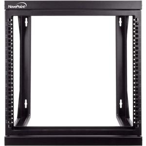 NavePoint 9U Open-Frame Server Rack for 19" IT Network Equipment & A/V Devices Free Standing or Wall Mount with 180 Degrees Gate Swing, Black (9U - 18in Deep)