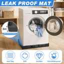 31 x 31 x 3 Inch Foldable Washing Machine Pan Washer Drain Pan with Drain Hole and 4 Pcs Mat, Non Slip Leak Proof Anti Vibration Waterproof Drip Tray for Washer Dryer Floor Protection
