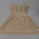 Swimsuit Coverup for Women Crochet Hollow Out Bathing Suit Cover Up Sleeveless Vacation Outfit Bikini Beach Dress (Medium, Apricot)