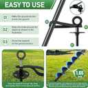 Ground Anchors Screw in - Heavy Duty Trampoline Anchors/Stakes for High Wind, 4 Pack Earth Anchor Kit with Straps and Wrenches for Swing Set, Trampolines, Shed, Mobile Home, Carport, Gazebo