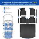 Car Floor Mats for Mazda CX-5 2026, 8PCS with Door Sill Protectors