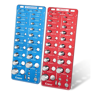 56Pcs Thread Checker, Nut and Bolt Thread Checker Standard and Metric, Thread Gauge Include 22 Inch & 22 Metric & 12 Drill Bit Sizes, Suitable for Nut Bolt Size Finder Classification.
