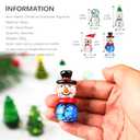 HDCRYSTALGIFTS 4PCS Blown Glass Snowman Decor Christmas Figurine Collectible 2.5'' Mini Art Glass Holiday Cheers Collection Statue Festival Decoration Xmas Gifts