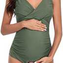 SUMMERSUNSHINE Maternity One Piece Swimwear Front Cross Pregnancy Swimsuit Bathing Suit Maternity Bikini M