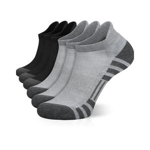 Airacker Ankle Athletic Running Socks Cushioned Breathable Low Cut Sports Tab Socks for Men and Women (6 Pairs), 9-12