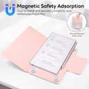 RSAquar Case for Remarkable Paper Pro Move Tablet 7.3" (2025)  Lightweight Hard Back Folio Cover with Auto Sleep/Wake, Built-in Pen Holder, Protective Book Case (Rose Gold)