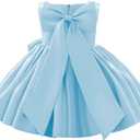 IDOPIP Flower Girl Bowknot Tutu Dress for Kids Baby Princess Wedding Bridesmaid Birthday Party Pageant Baptism Dresses, Size: 6-12 Months