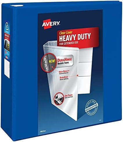 Avery Heavy-Duty View 3 Ring Binder, 4 Inch One Touch EZD Rings, 4.5 Inch Spine, 1 Pacific Blue Binder (79814)